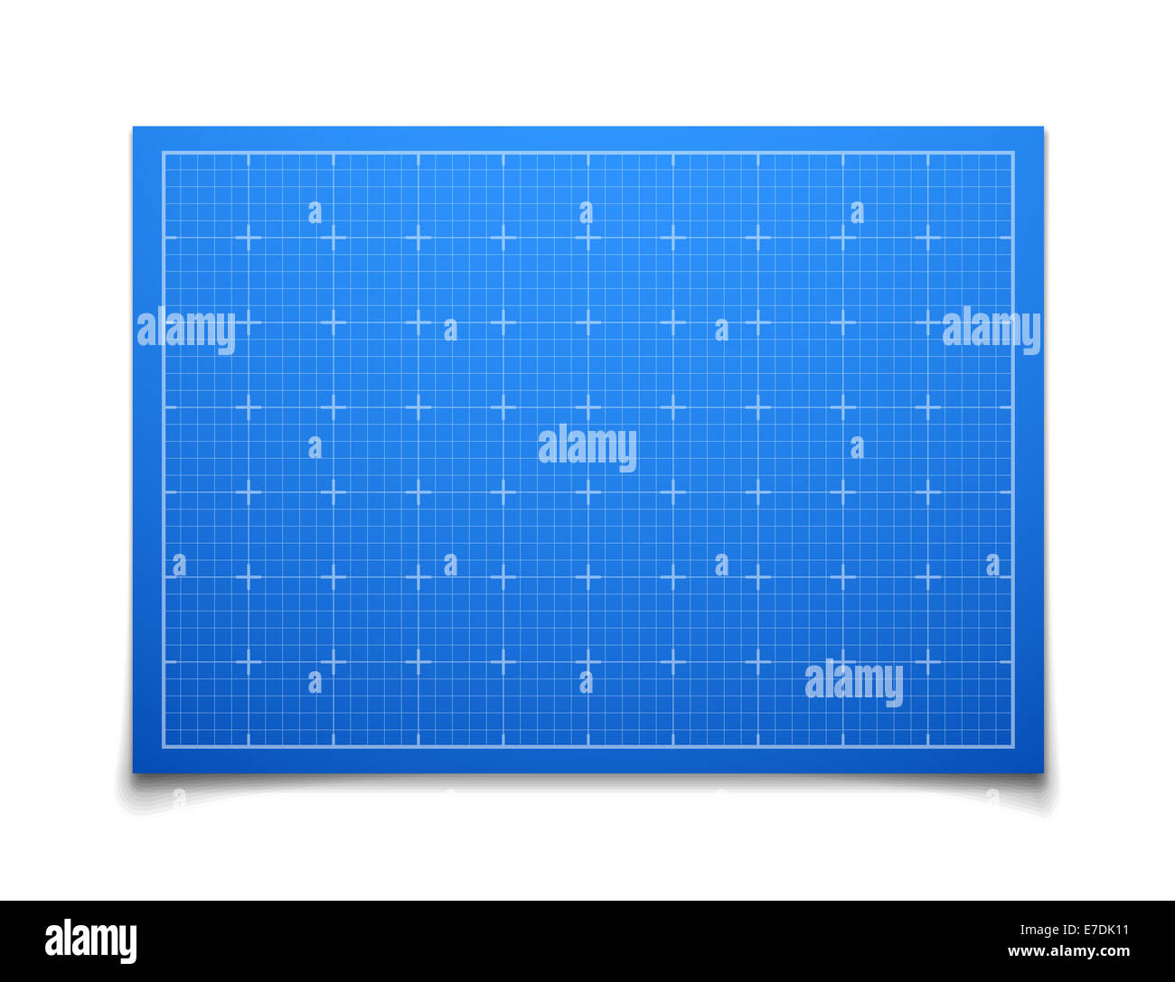 Blaues Quadrat Inselnetzes mit Schatten Stockfoto