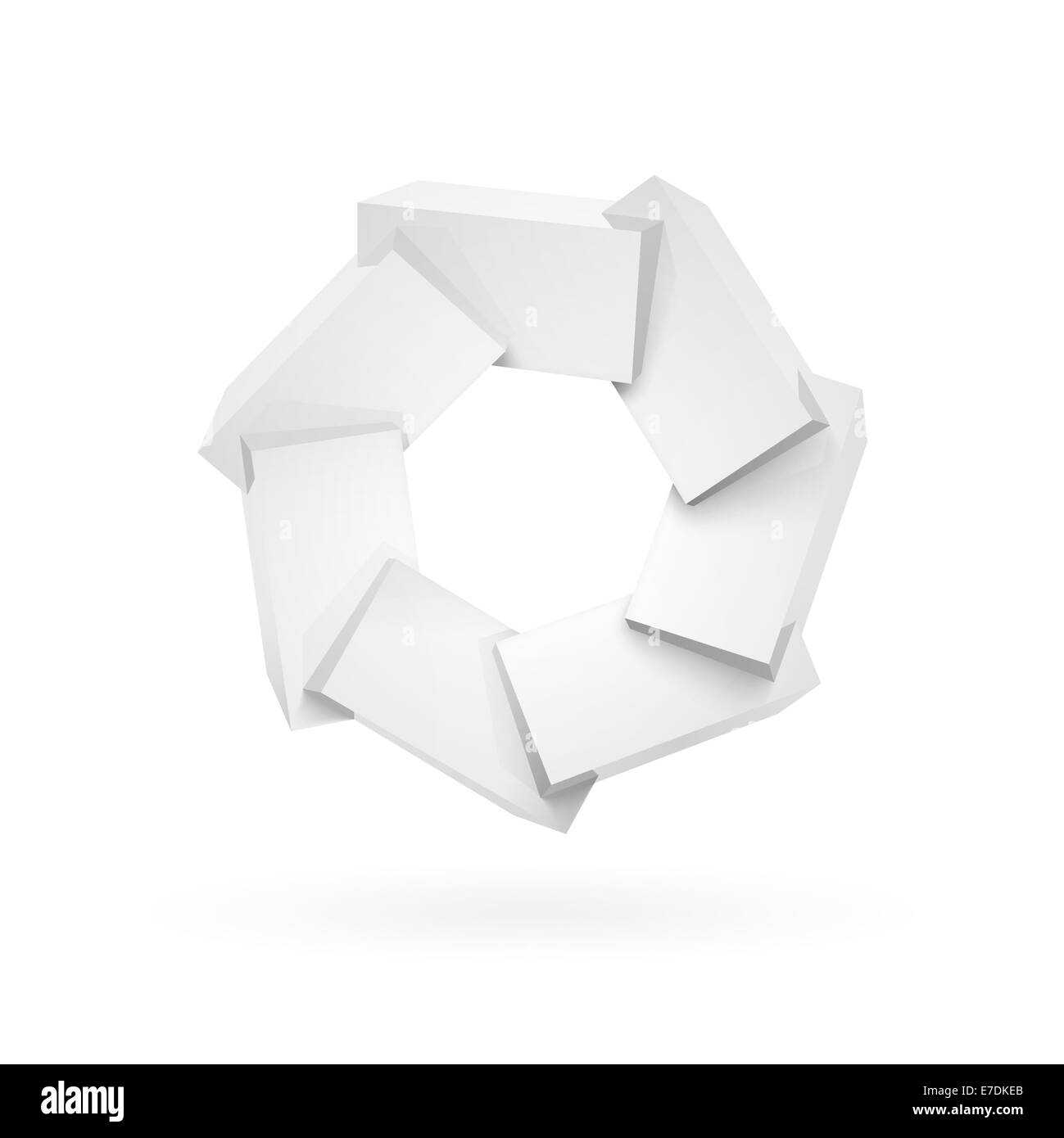 Weiß glänzend glänzend Kunststoff Würfel beitreten Stockfoto