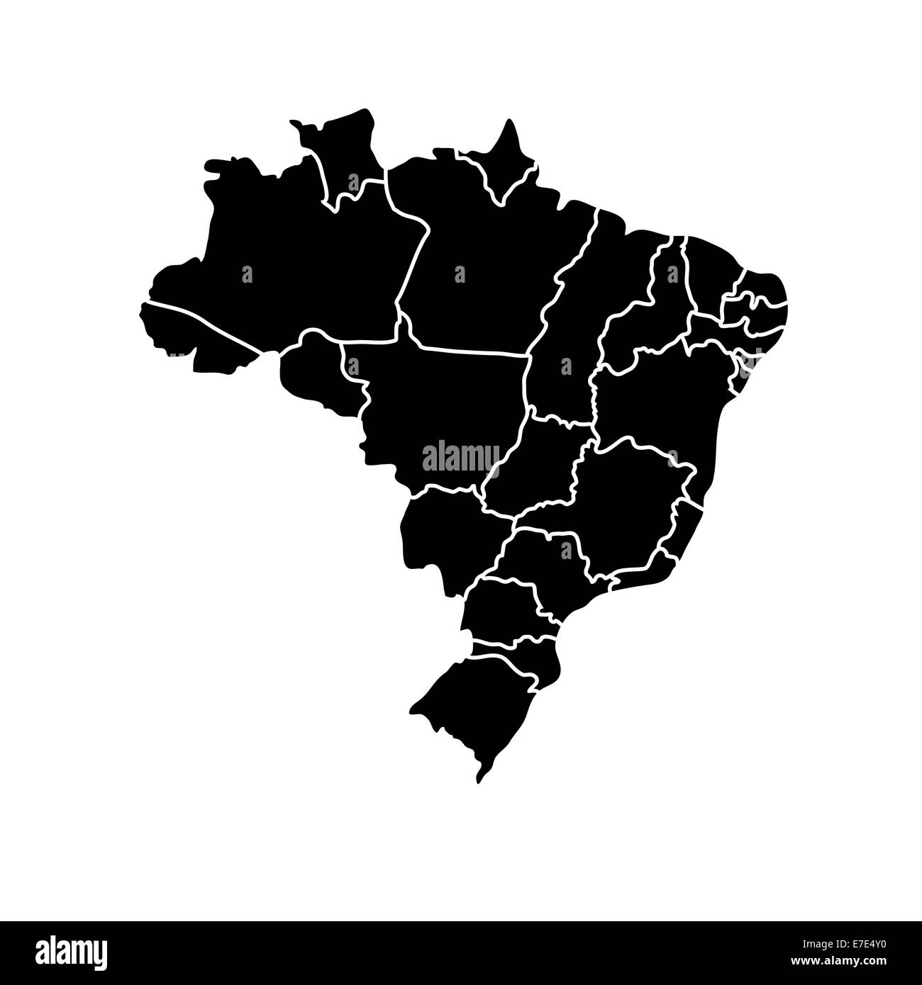 Flache einfache Brasilien Karte Stockfoto