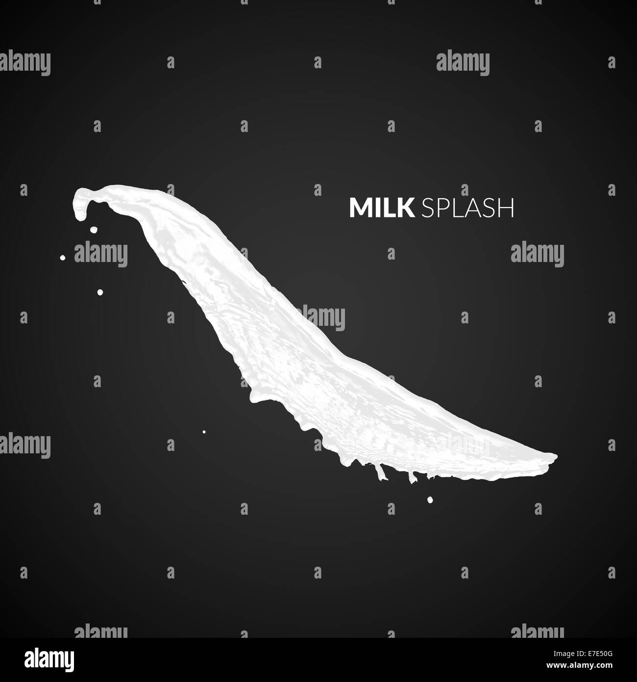 Milch Spritzen, auf schwarzem Hintergrund isoliert Stockfoto