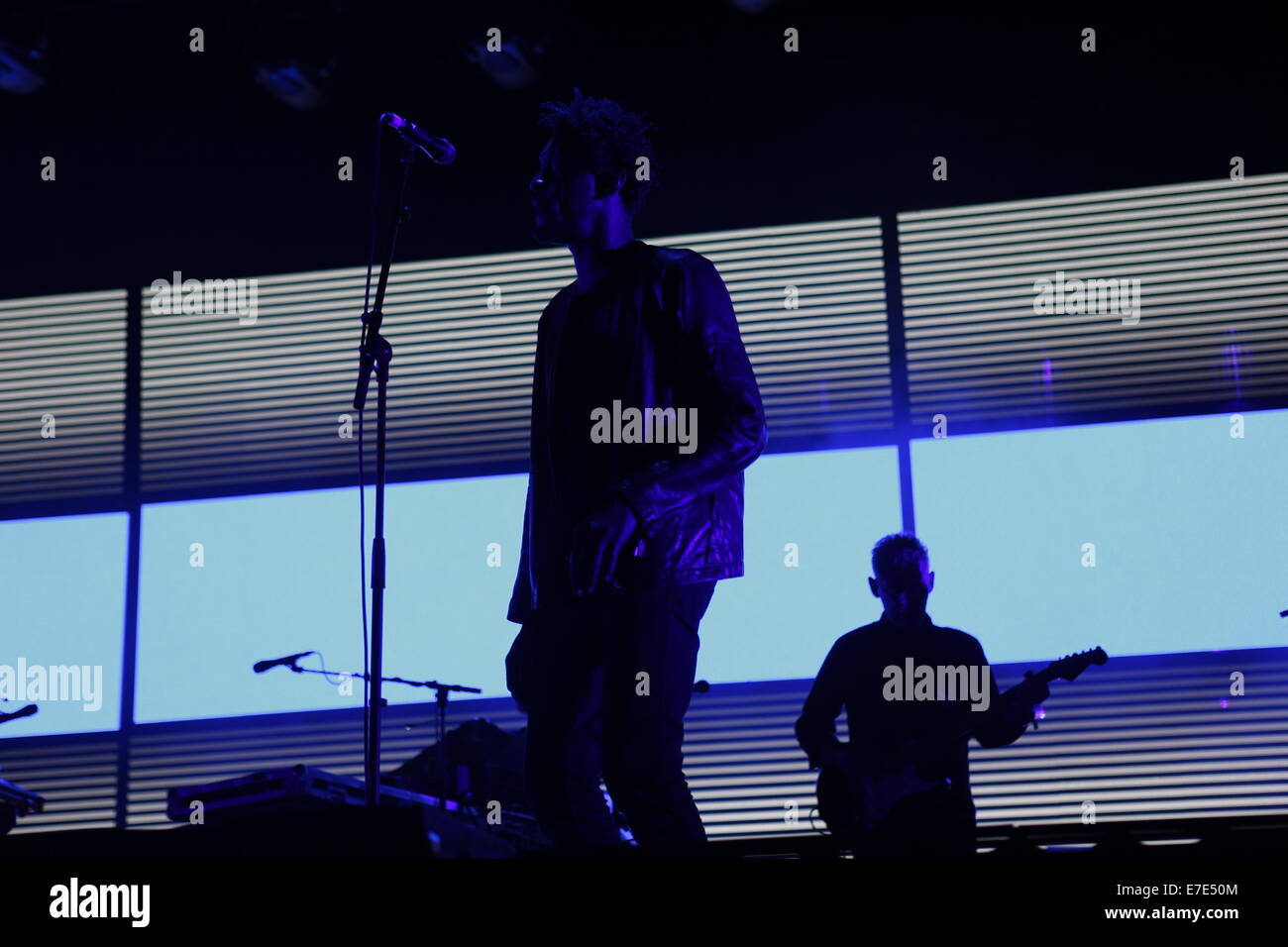 Grant "Daddy G" Marshall von Massive Attack spielt auf Blackheath Festival in London zu Tausenden von Fans. Stockfoto