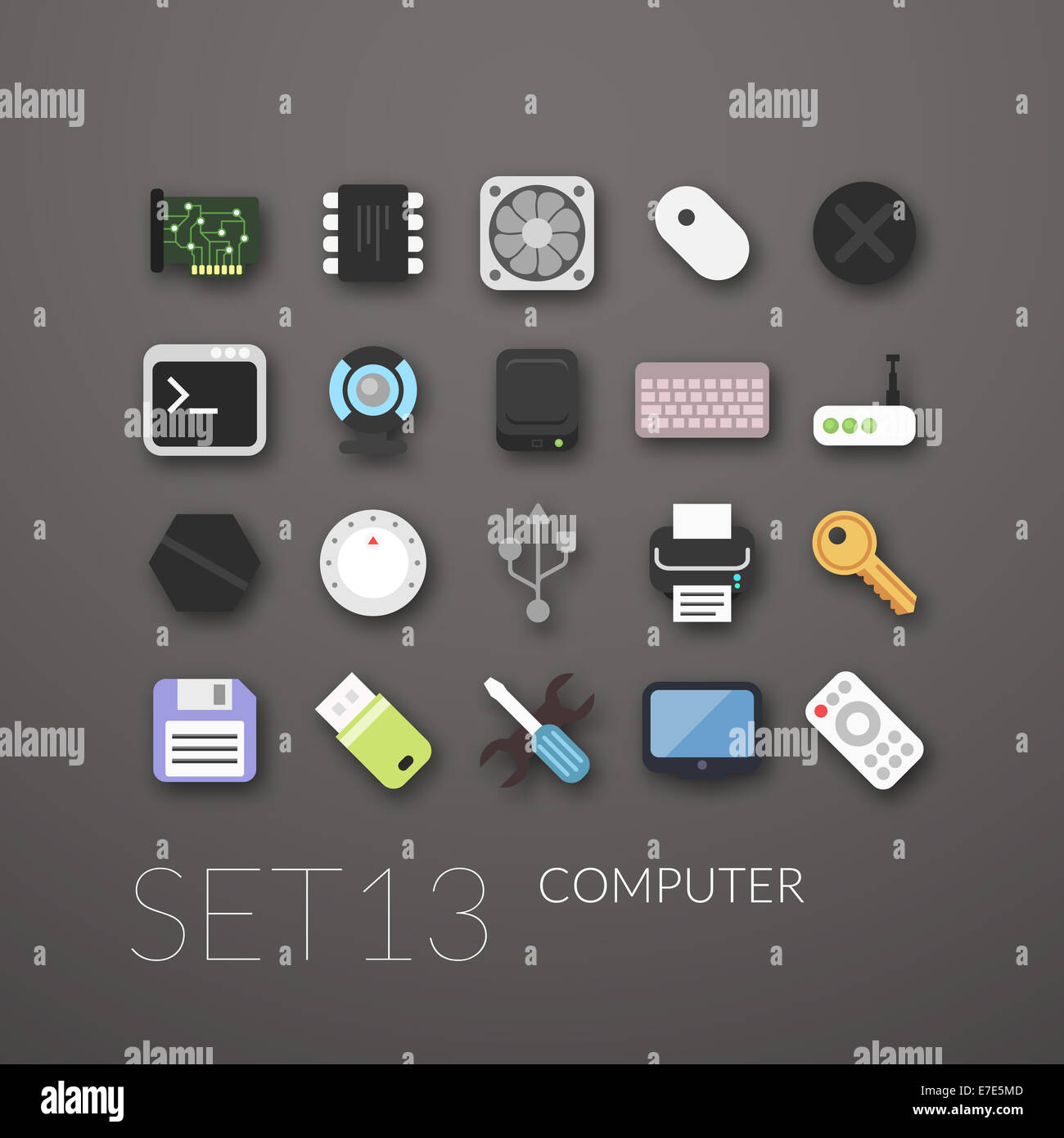 Flache Icons set 13 Stockfoto