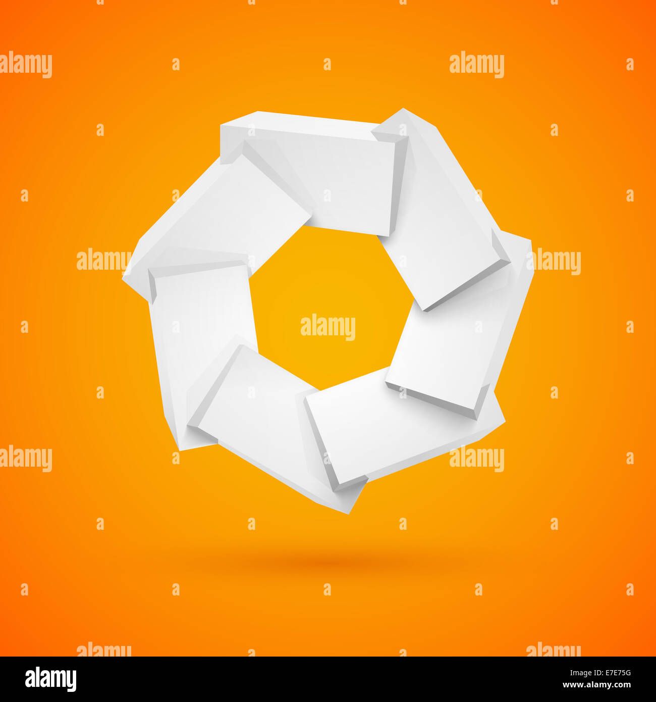 Weiß glänzend glänzend Kunststoff Würfel beitreten Stockfoto