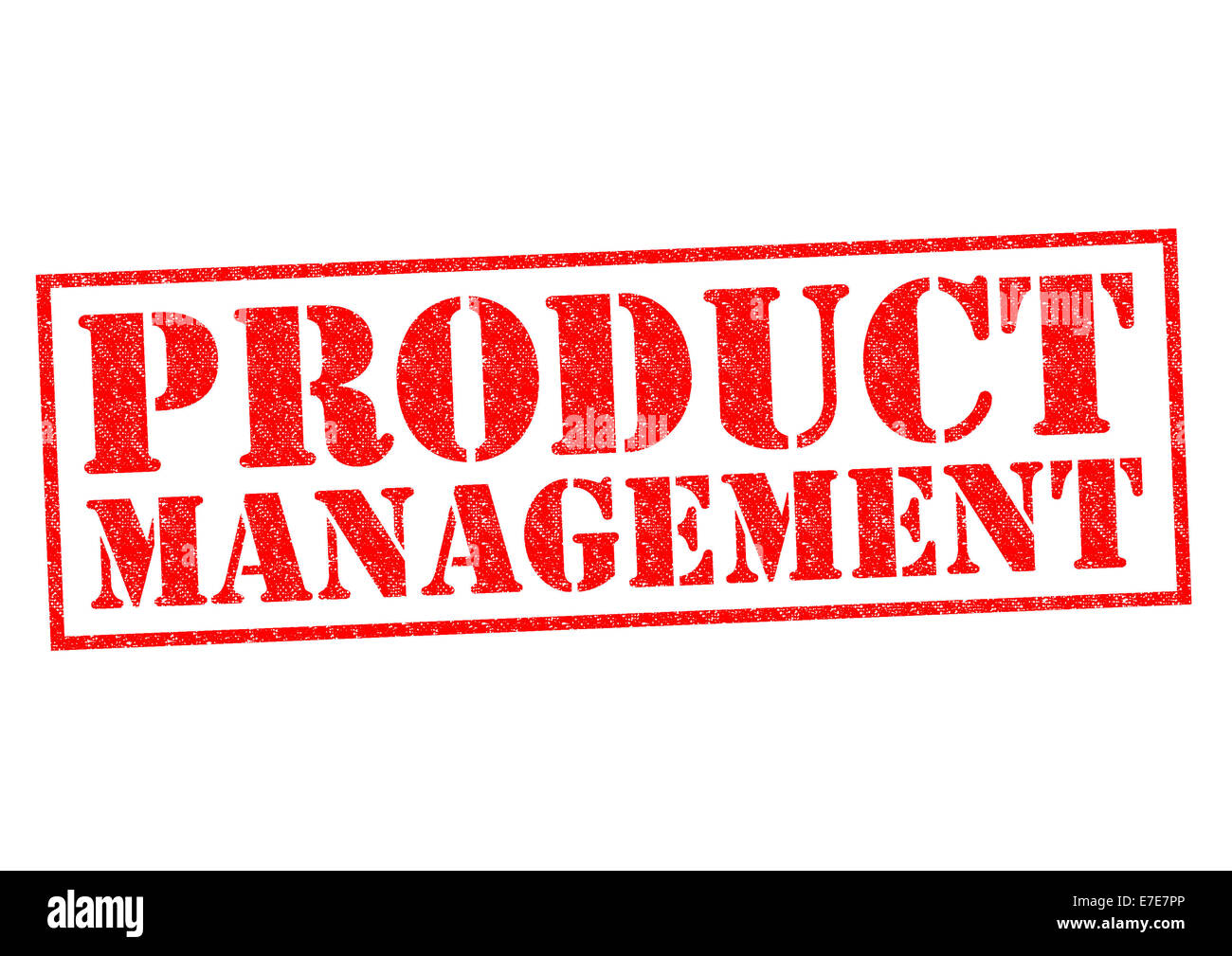 Produktmanagement roten Stempel auf einem weißen Hintergrund. Stockfoto
