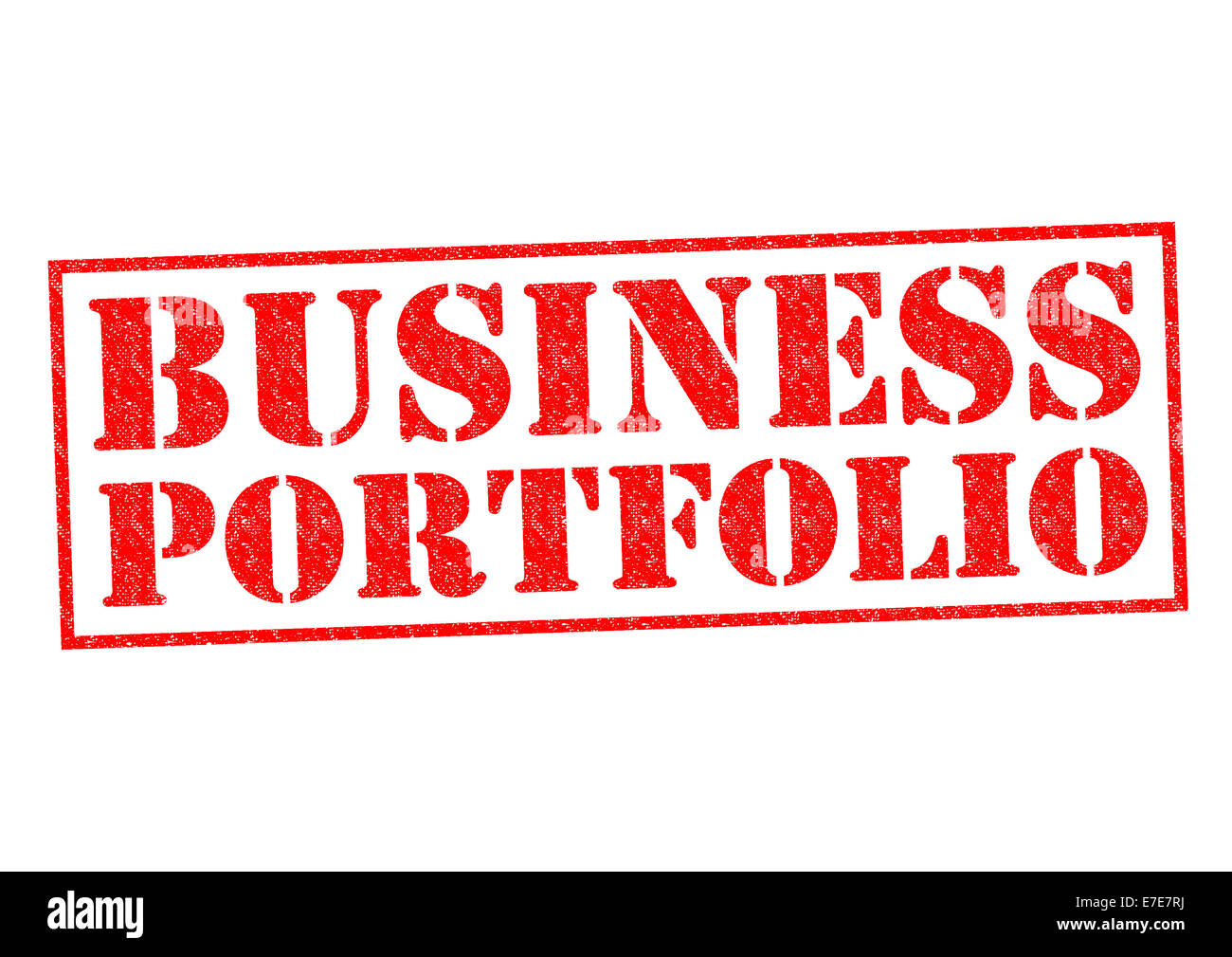 Geschäftsportfolio roten Stempel auf einem weißen Hintergrund. Stockfoto
