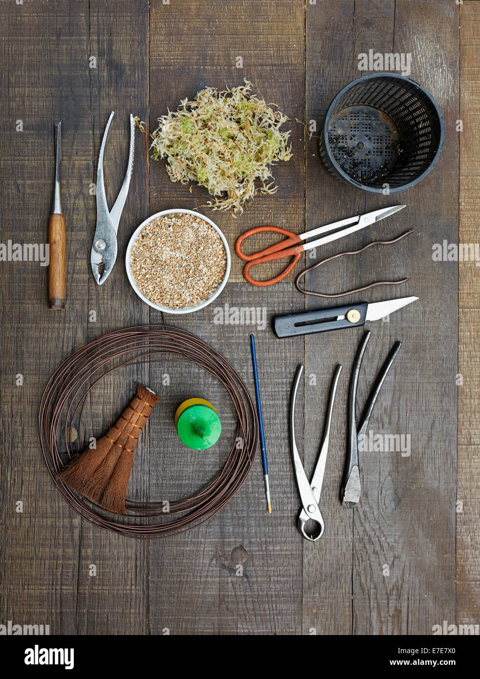 Bonsai-Werkzeuge, Zangen, Draht, konkave Fräser, Branch Cutter, Messer,  Schere beschneiden Stockfotografie - Alamy