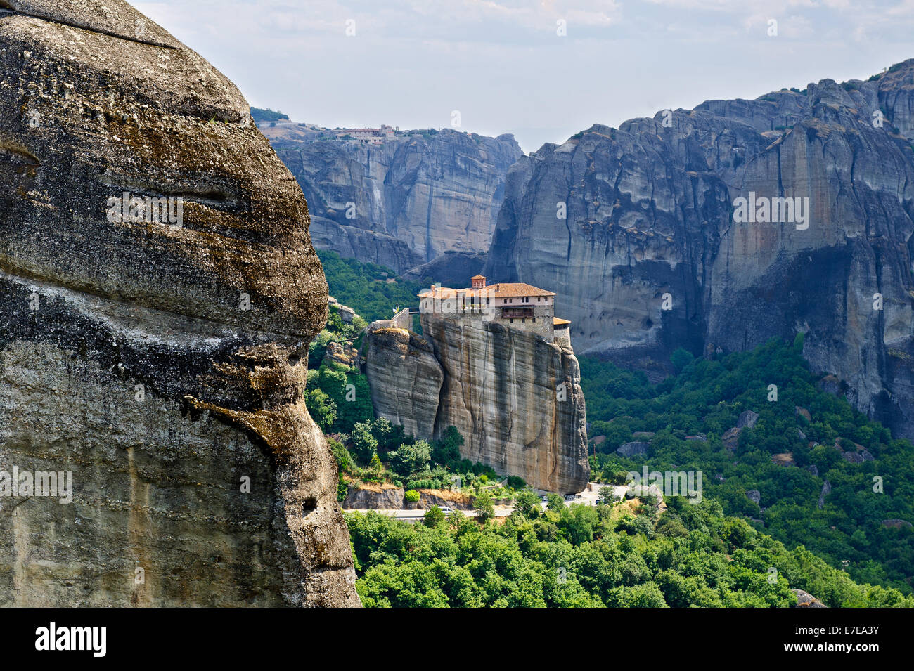 Meteora. Kloster am Felsen Stockfoto