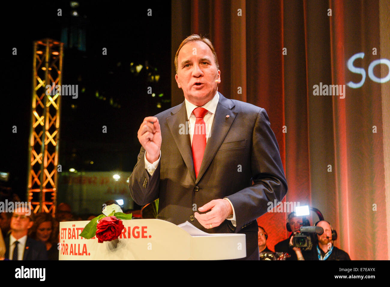 Der Sozialdemokratischen Partei Führer Herr Stefan Löfven wird der neue Ministerpräsident von Schweden. Stockfoto