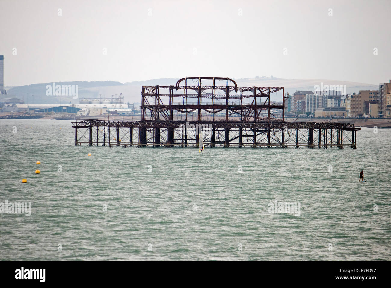 Die Überreste der Brightons West Pier. Stockfoto