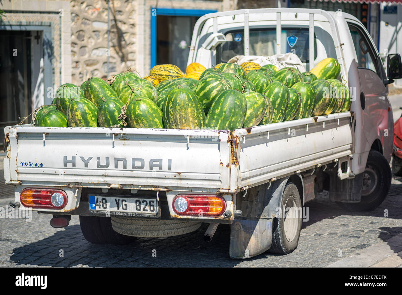Van voller Wassermelonen Bodrum, Türkei Stockfotografie - Alamy
