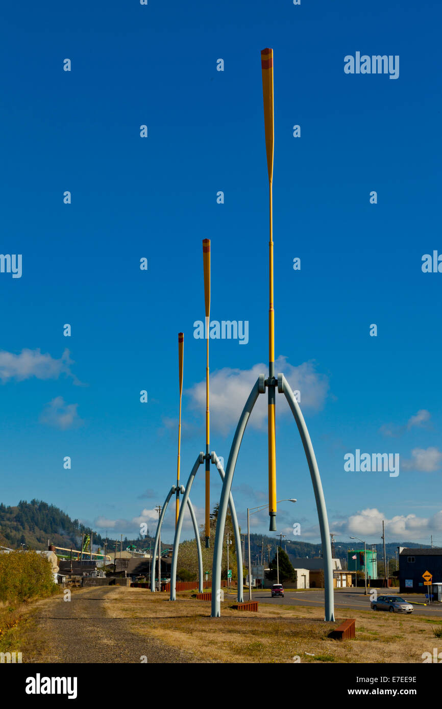 Himmel-Sweep, eine Skulptur von Peter Richards Toren Aberdeen, Washington USA Stockfoto