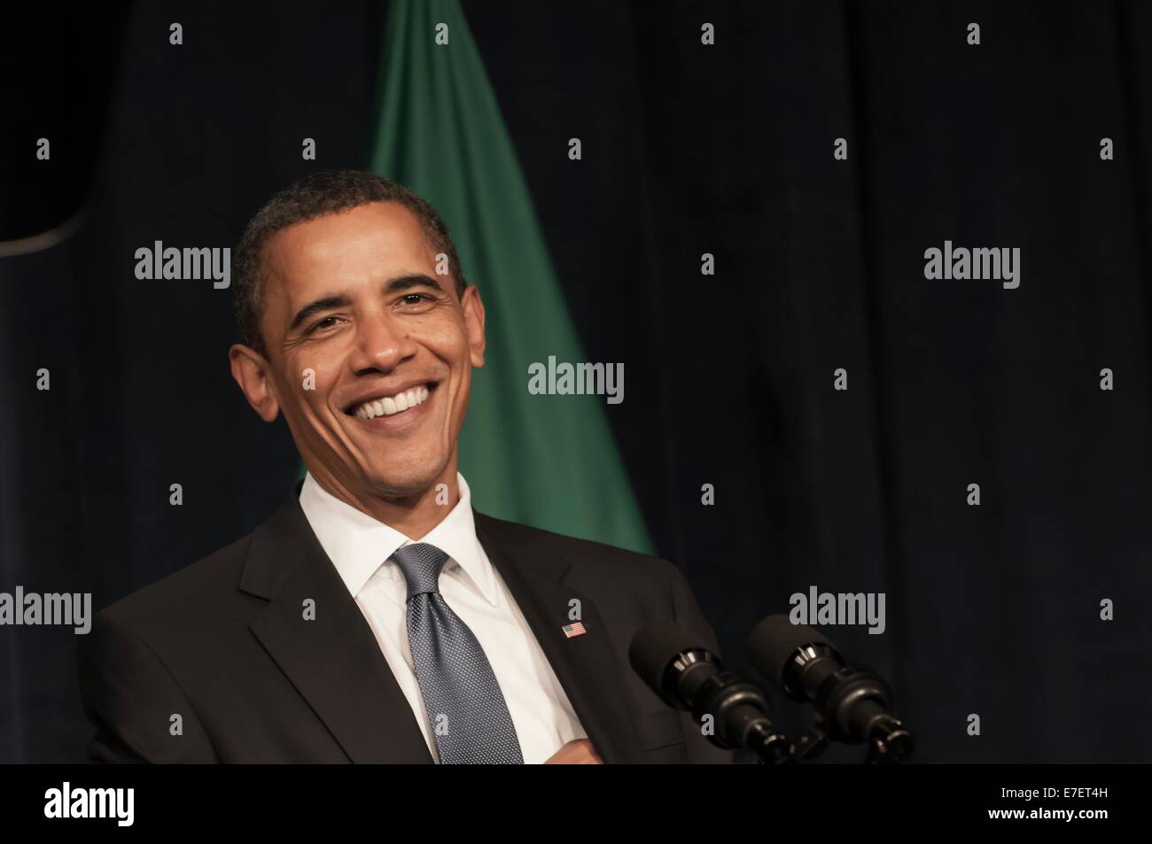 Präsident Barack Obama eine Rede bei einer Spendenaktion für Senator Patty Murray in Seattle, WA. Stockfoto