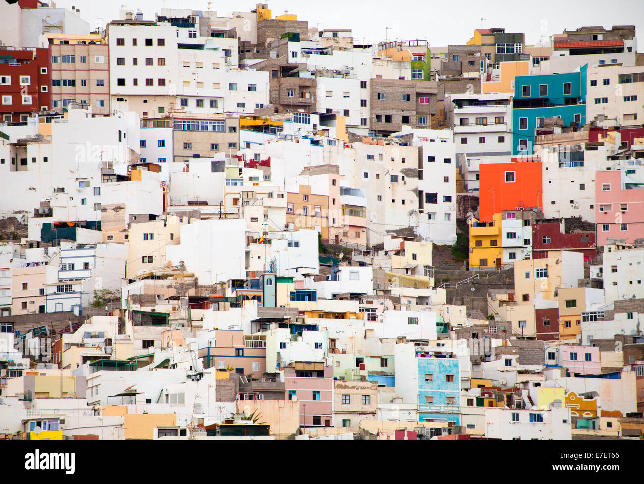 La Palmas de Gran Canaria, Ciudad Alta "Hohe Stadt", befindet sich an den steilen Hängen Stockfoto