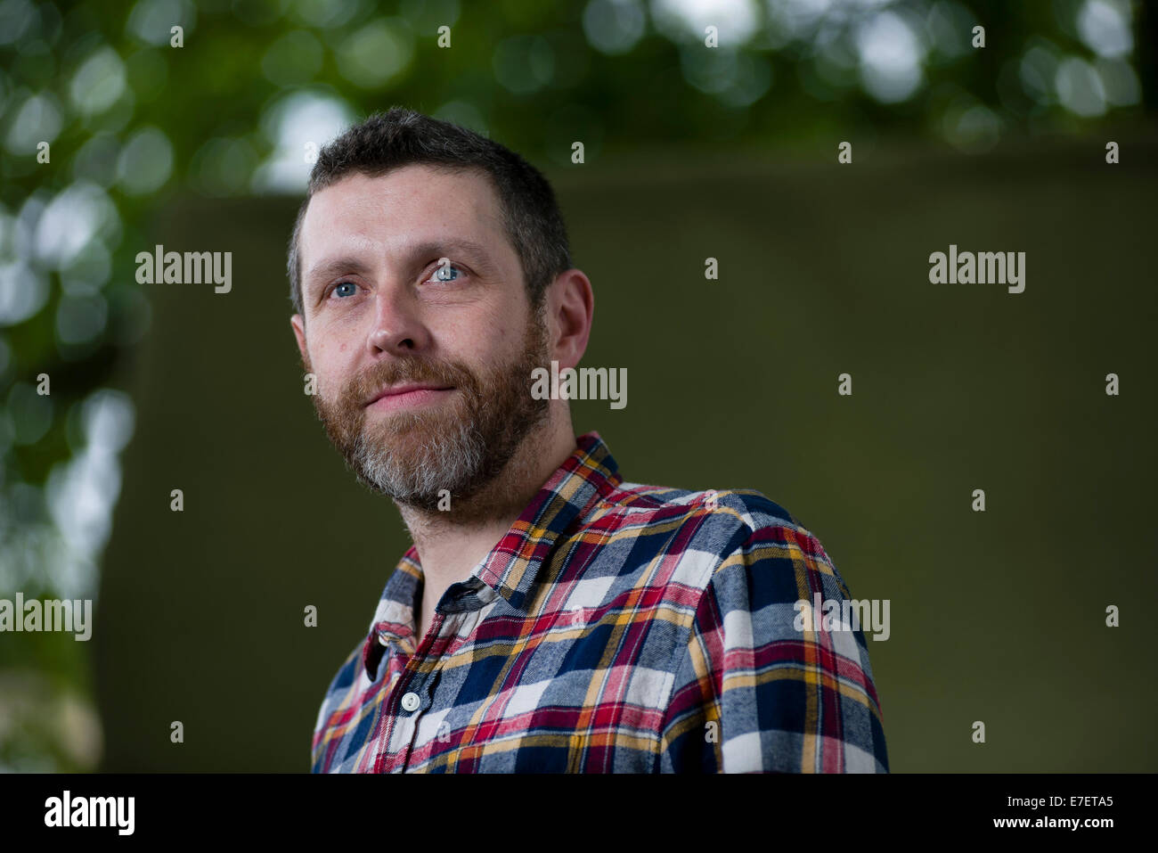 Englischer Autor, Schauspieler und TV Moderator Dave Gorman erscheint das Edinburgh International Book Festival. Stockfoto