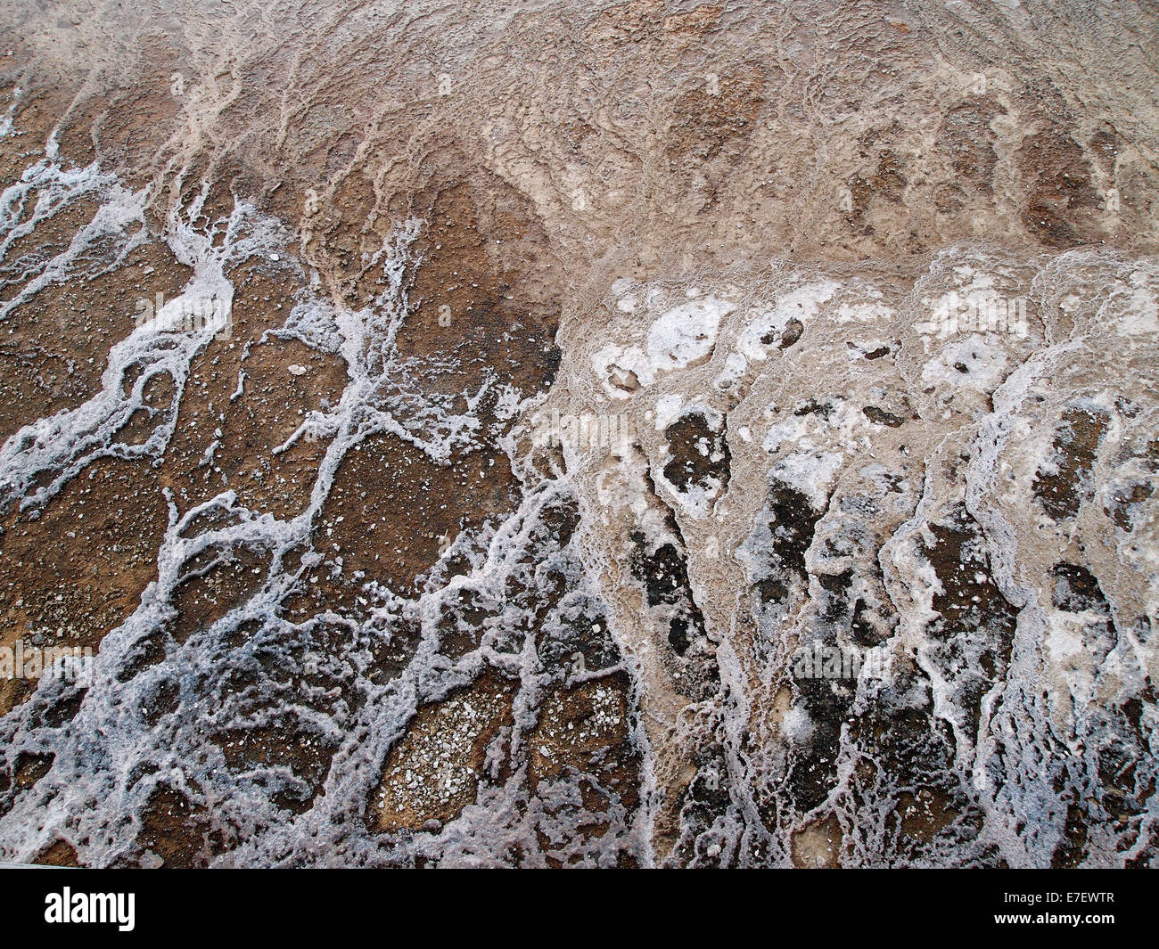 Nahaufnahme Bild der Thermalquelle Mineralien im Yellowstone National Park Stockfoto