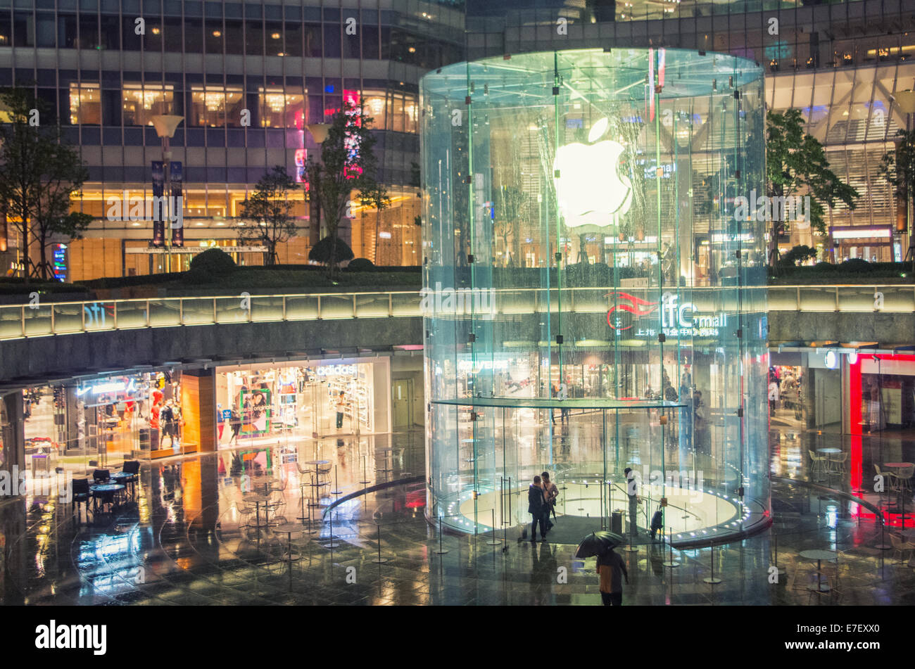 Apple Store in Shanghai, einzigartige Glas Gebäude. Stockfoto