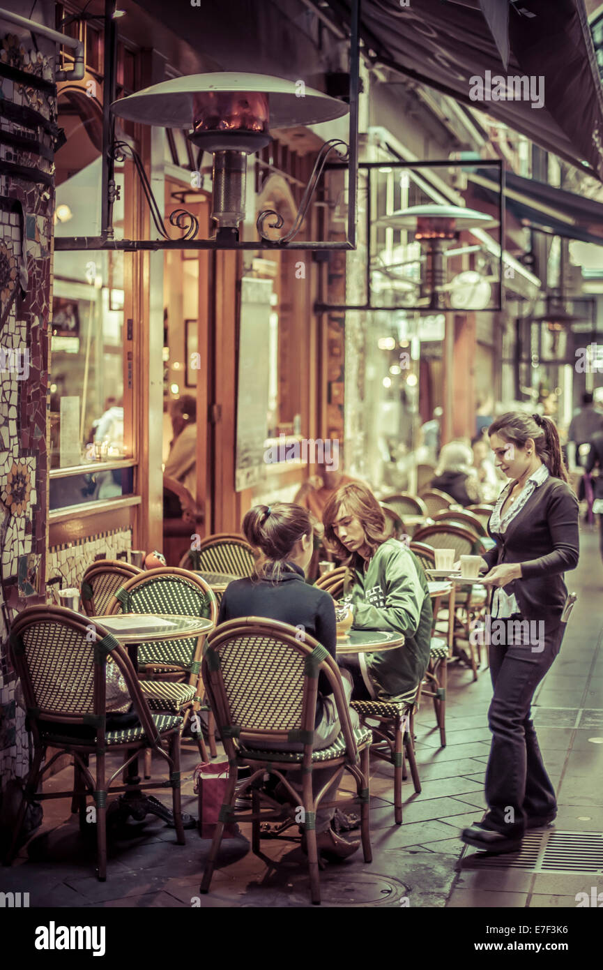 Elegante Melbourne Café und Restaurant Lane Block Platz Stockfoto
