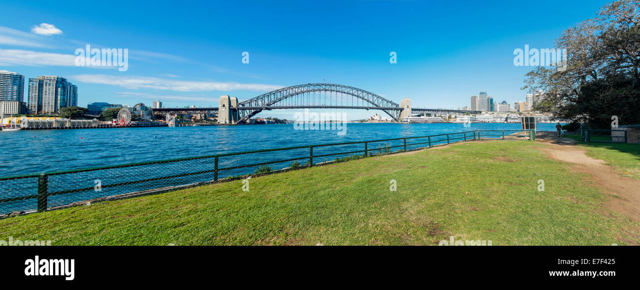 Ein großes Panorama des berühmten Sydney Harbour Bridge, Australien Stockfoto