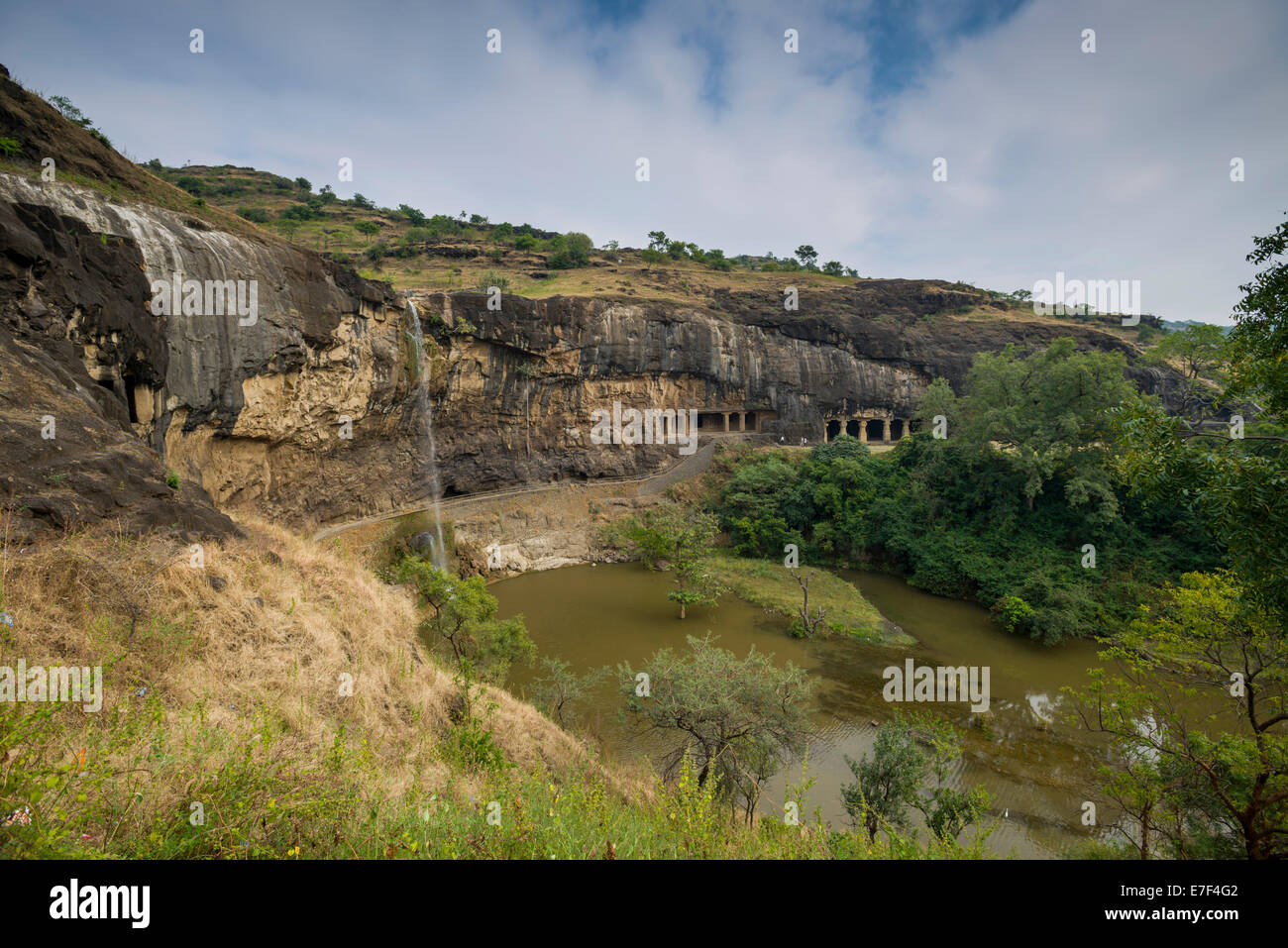 Ajanta Höhlen, UNESCO-Weltkulturerbe, Aurangabad Bezirk, Maharashtra, Indien Stockfoto