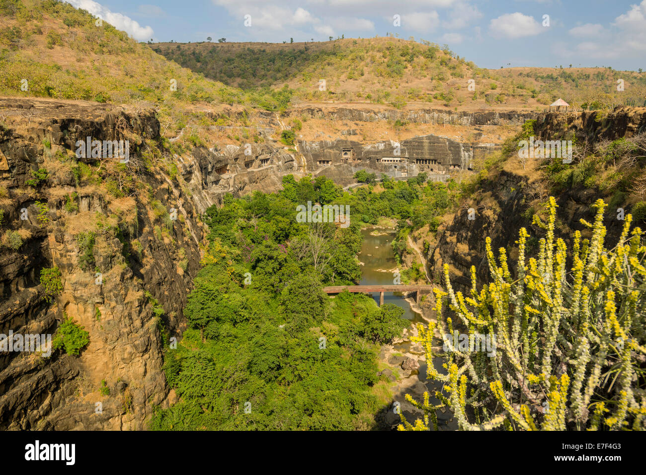 Ajanta Höhlen, UNESCO-Weltkulturerbe, Aurangabad Bezirk, Maharashtra, Indien Stockfoto