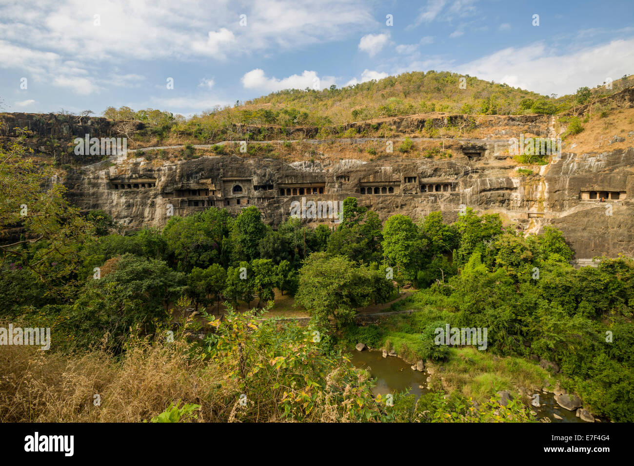 Ajanta Höhlen, UNESCO-Weltkulturerbe, Aurangabad Bezirk, Maharashtra, Indien Stockfoto