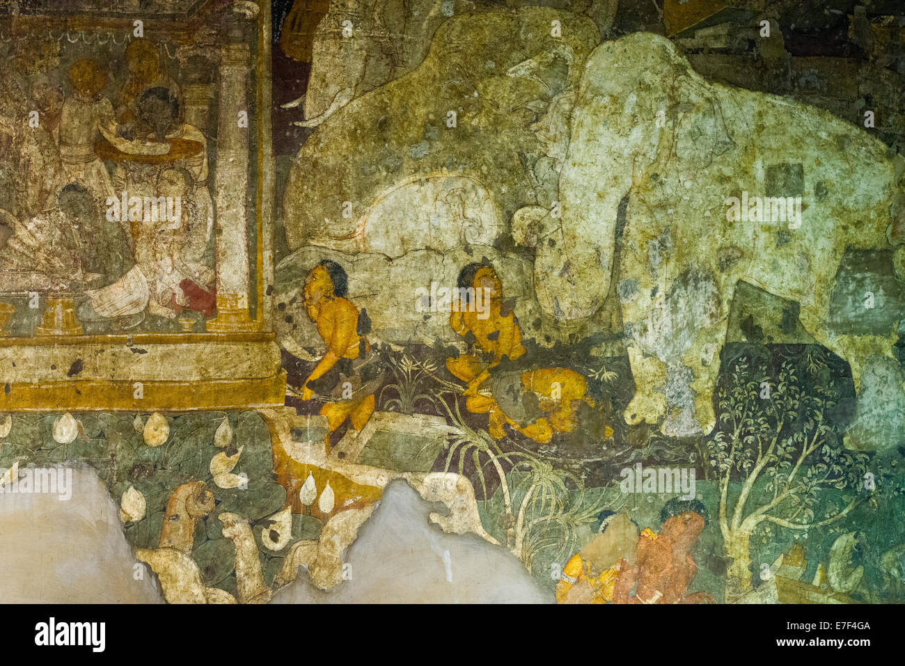 Ajanta Höhlen, UNESCO-Weltkulturerbe, Höhle 17, Aurangabad Bezirk, Maharashtra, Indien Stockfoto