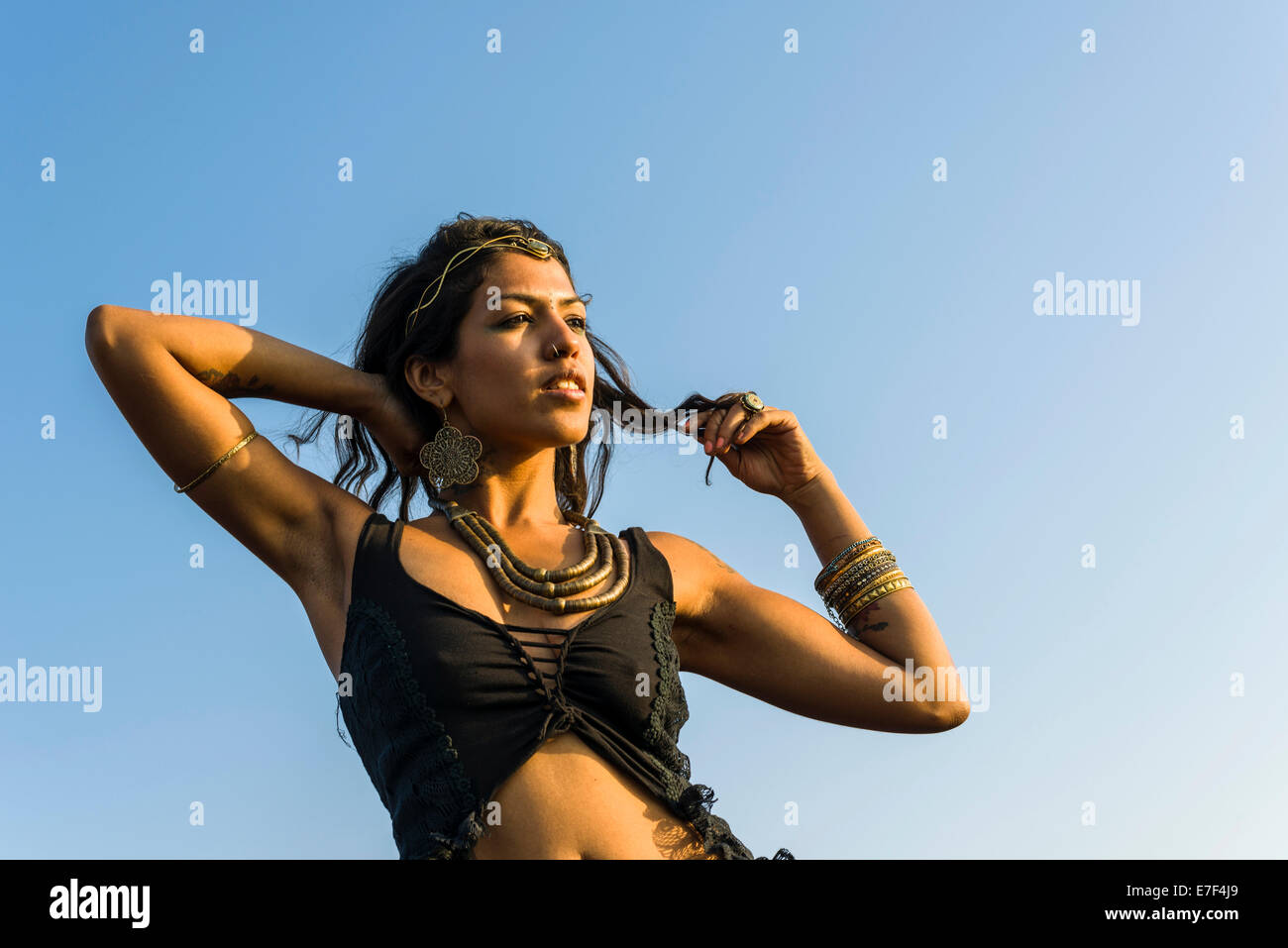 Junge indische Frau, Goa, Indien Stockfoto