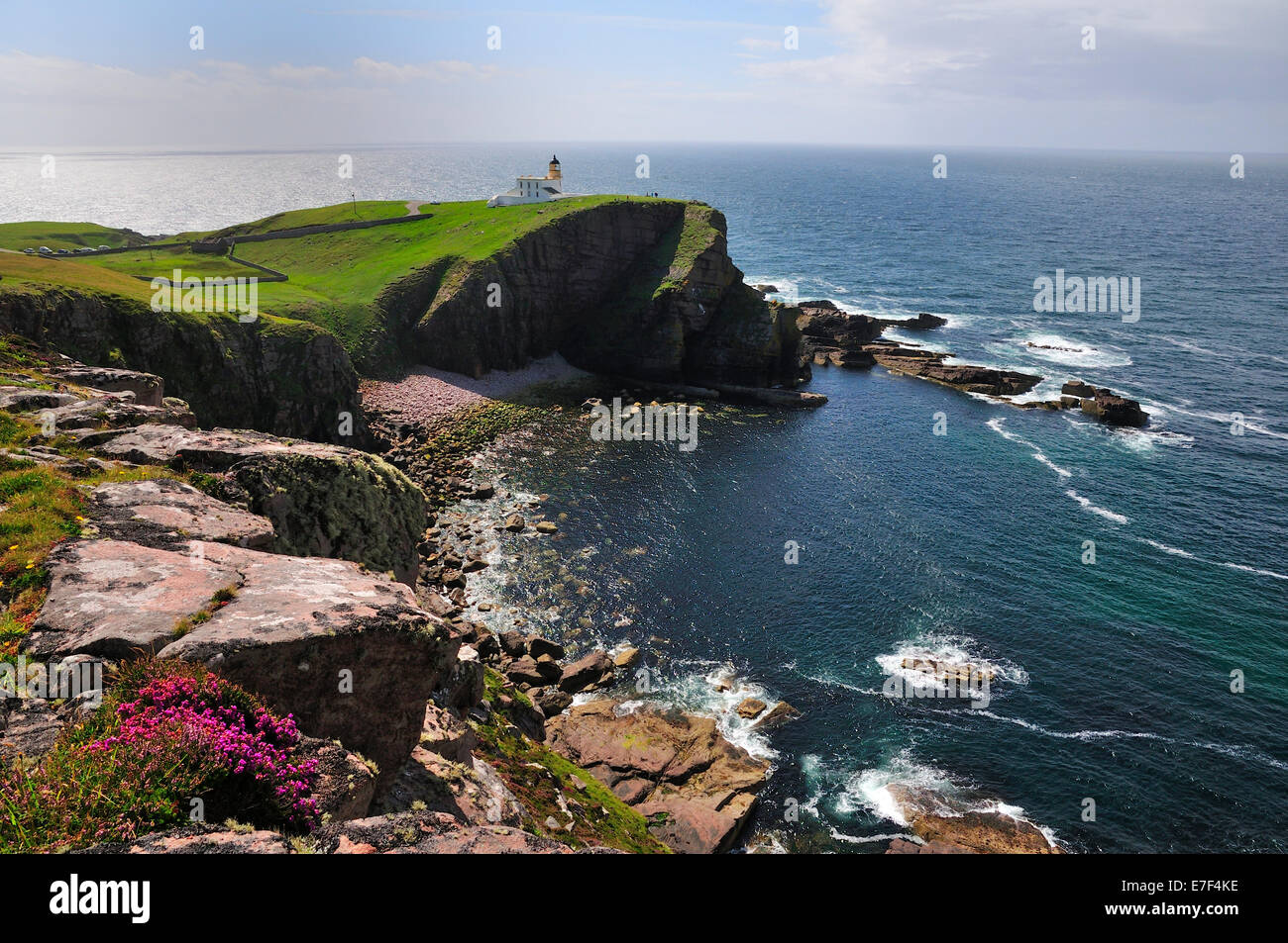Der Leuchtturm am Stoer Head, Sutherland, Highlands, Schottland, Vereinigtes Königreich Stockfoto