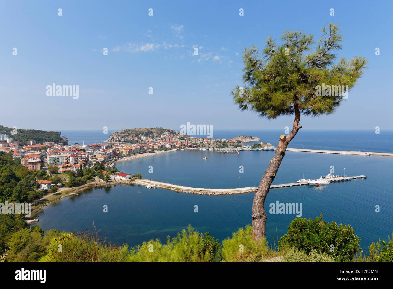 Hafen Sie Stadt Amasra, Bartın Provinz Küste des Schwarzen Meeres, Schwarzmeer Region, Türkei Stockfoto