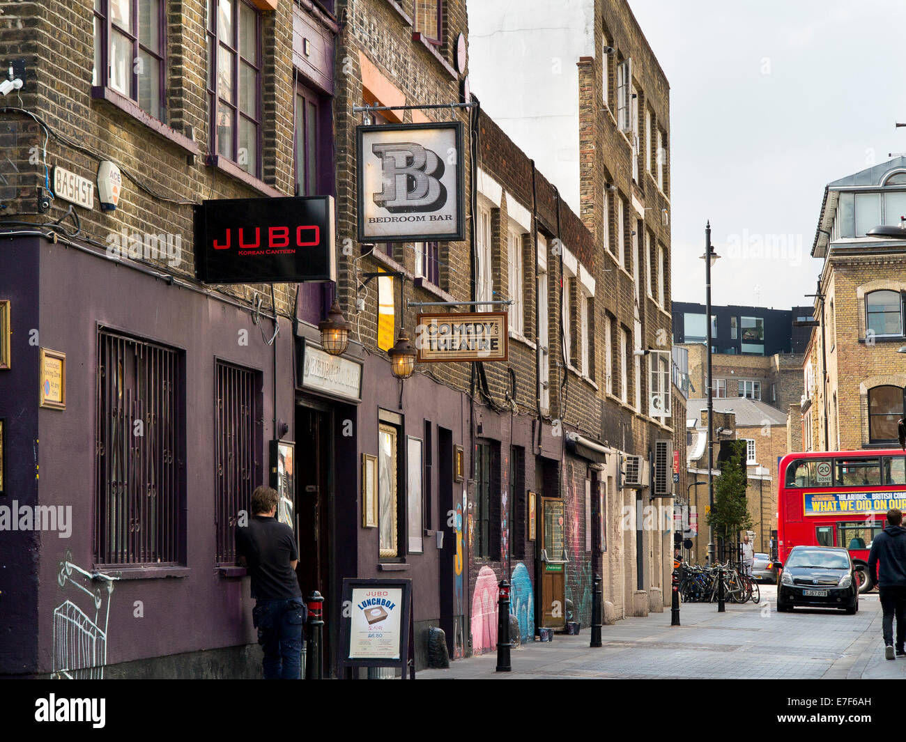 Die Bars und Locations der Rivington Street, Shoreditch, London Stockfoto