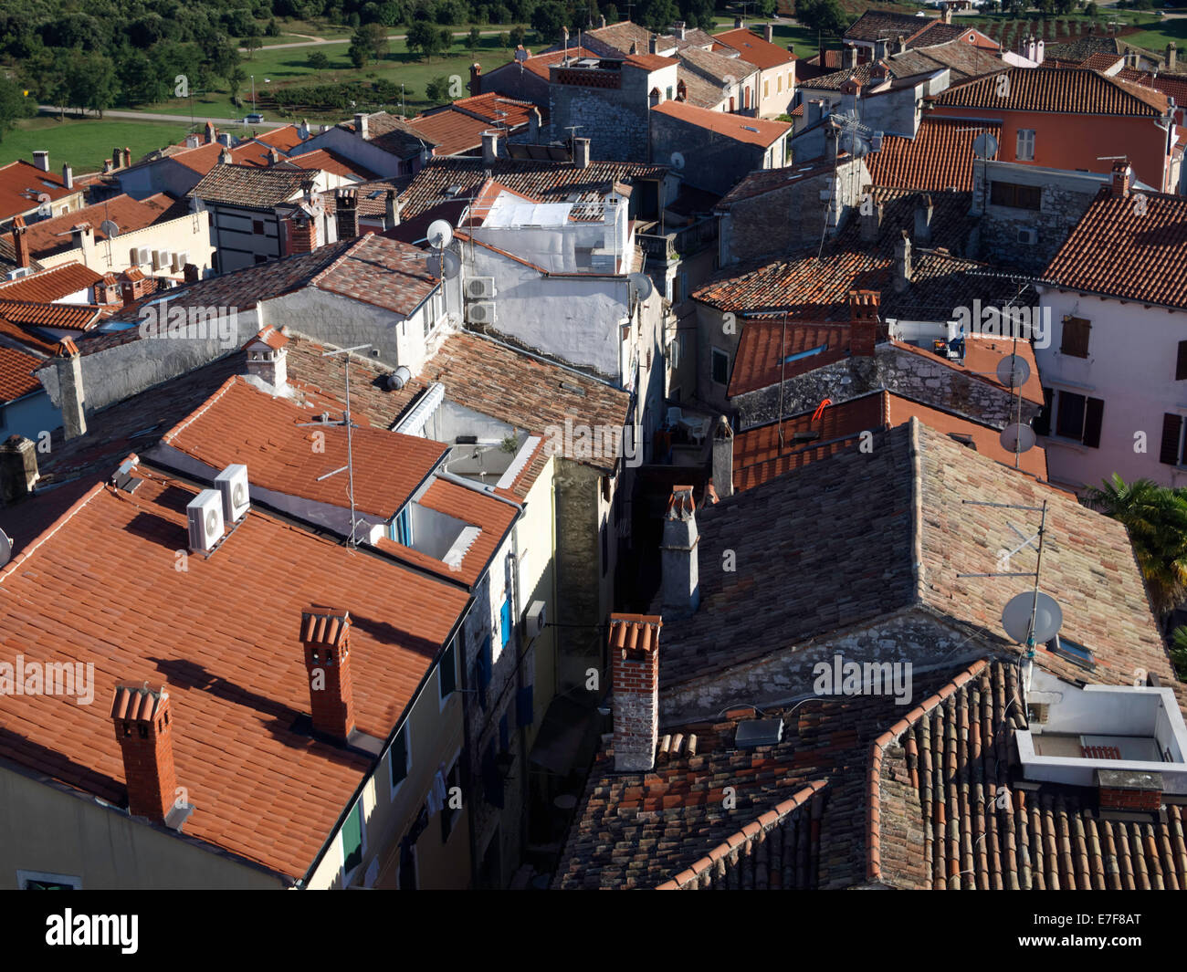 Blick auf die alte Stadt Vrsar, Istrien, Kroatien Stockfoto