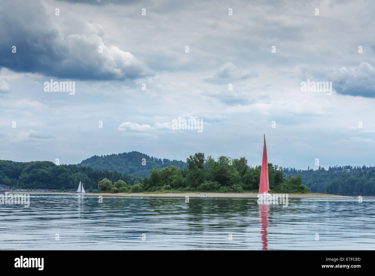 die weißen Yacht am Meer Stockfoto