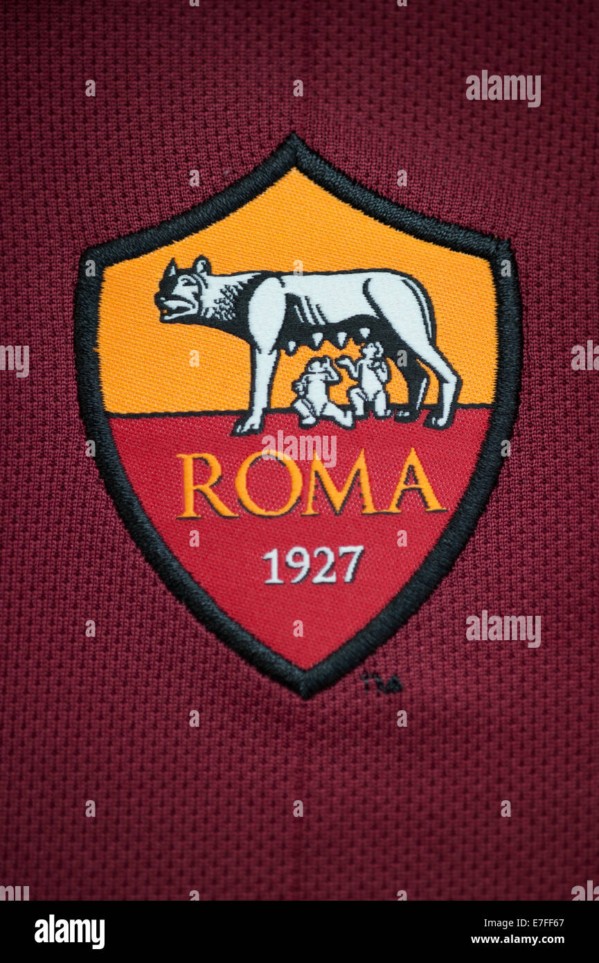 Nahaufnahme von A.S. Roma Crest Stockfoto
