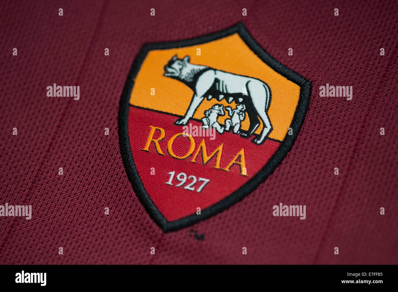 Nahaufnahme von A.S. Roma Crest Stockfoto