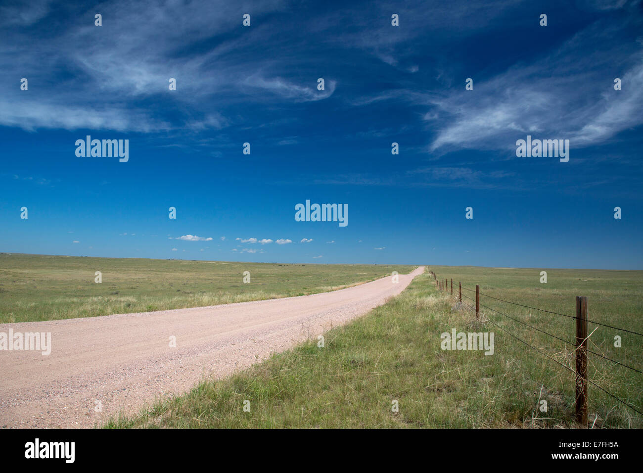 Purcell, Colorado - die leere Prärie im Pawnee National Grassland. Stockfoto