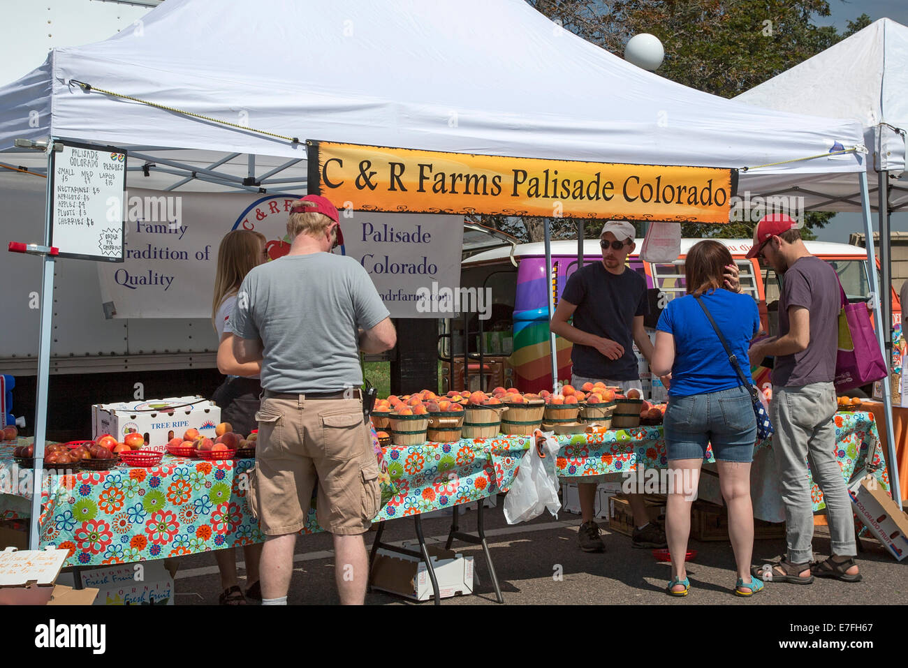 Denver, Colorado - ein Bauernmarkt am Denver City Park. Stockfoto