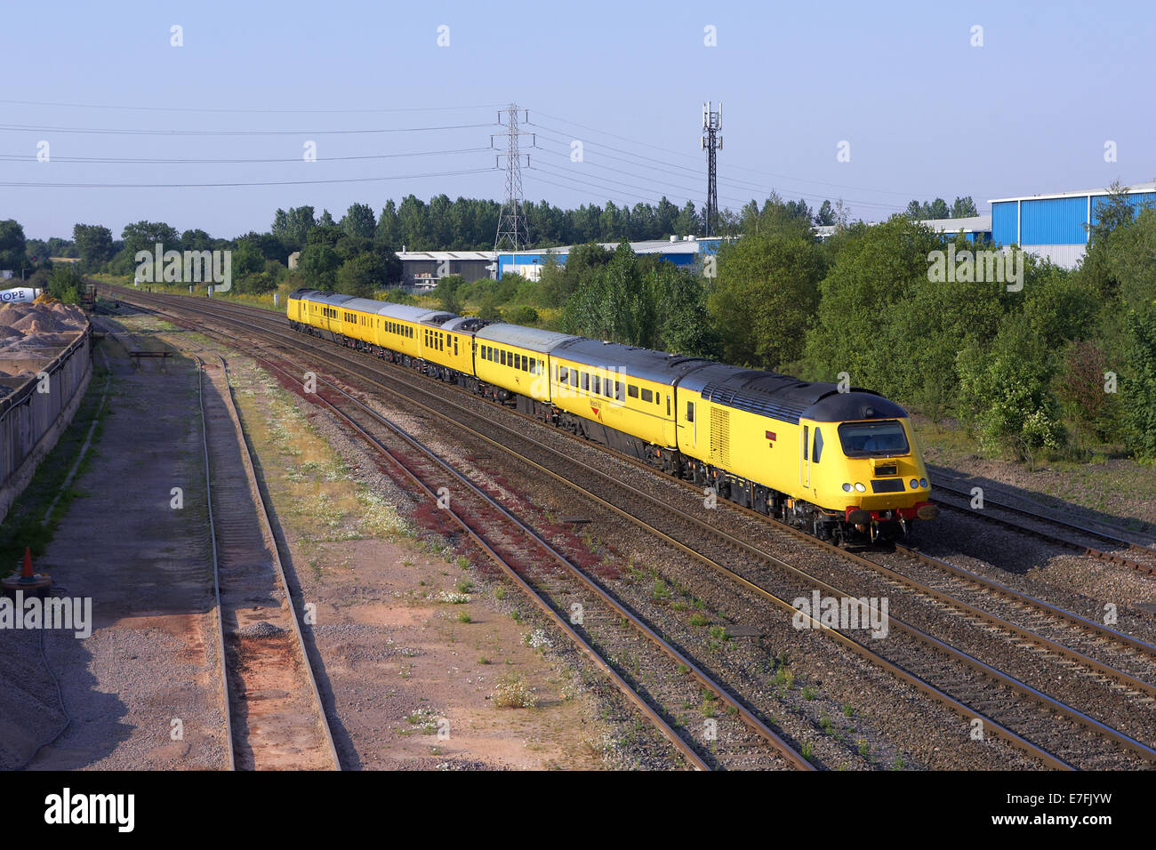 Netzwerk Schienen neue Messung Zug (NMT) durchläuft Banbury mit einem Derby-RTC - Oal ODak gemeinsame Arbeit an 23.07.14. Stockfoto