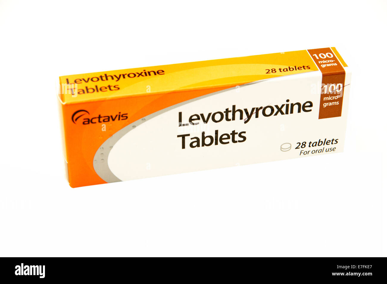 Levothyroxin Tabletten als Ersatz für ein Hormon, das normalerweise durch Ihre Schilddrüse zur Regulierung der körpereigenen Energie und meta Stockfoto