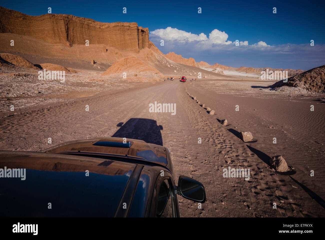 Fahrt durch das Tal des Mondes, Atacama Wüste, Chile. Stockfoto