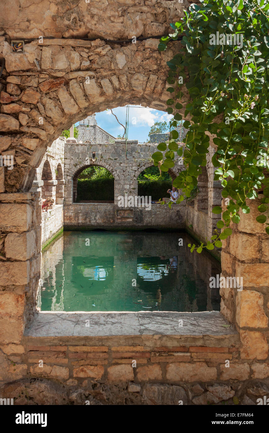 Tvrdalj Burg - befestigte Villa des kroatischen Renaissance-Dichters Petar Hektorovic in Stari Grad, Insel Hvar, Kroatien Stockfoto
