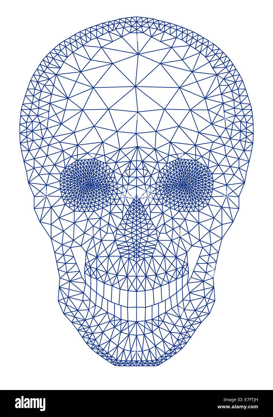 Menschlicher Schädel mit geometrischen mesh Pattern, Vector Illustration Stockfoto
