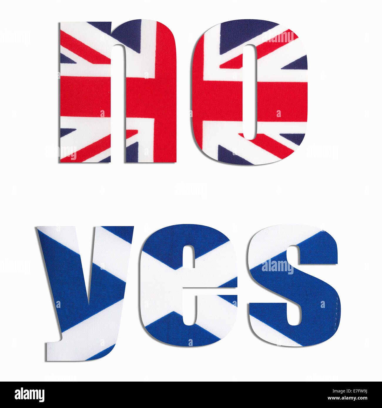 Die Entscheidungen in den schottischen Unabhängigkeitsreferendum. Das Ergebnis war ein Nein für Unabhängigkeit. Schottland ist immer noch Teil des Vereinigten Königreichs. Stockfoto