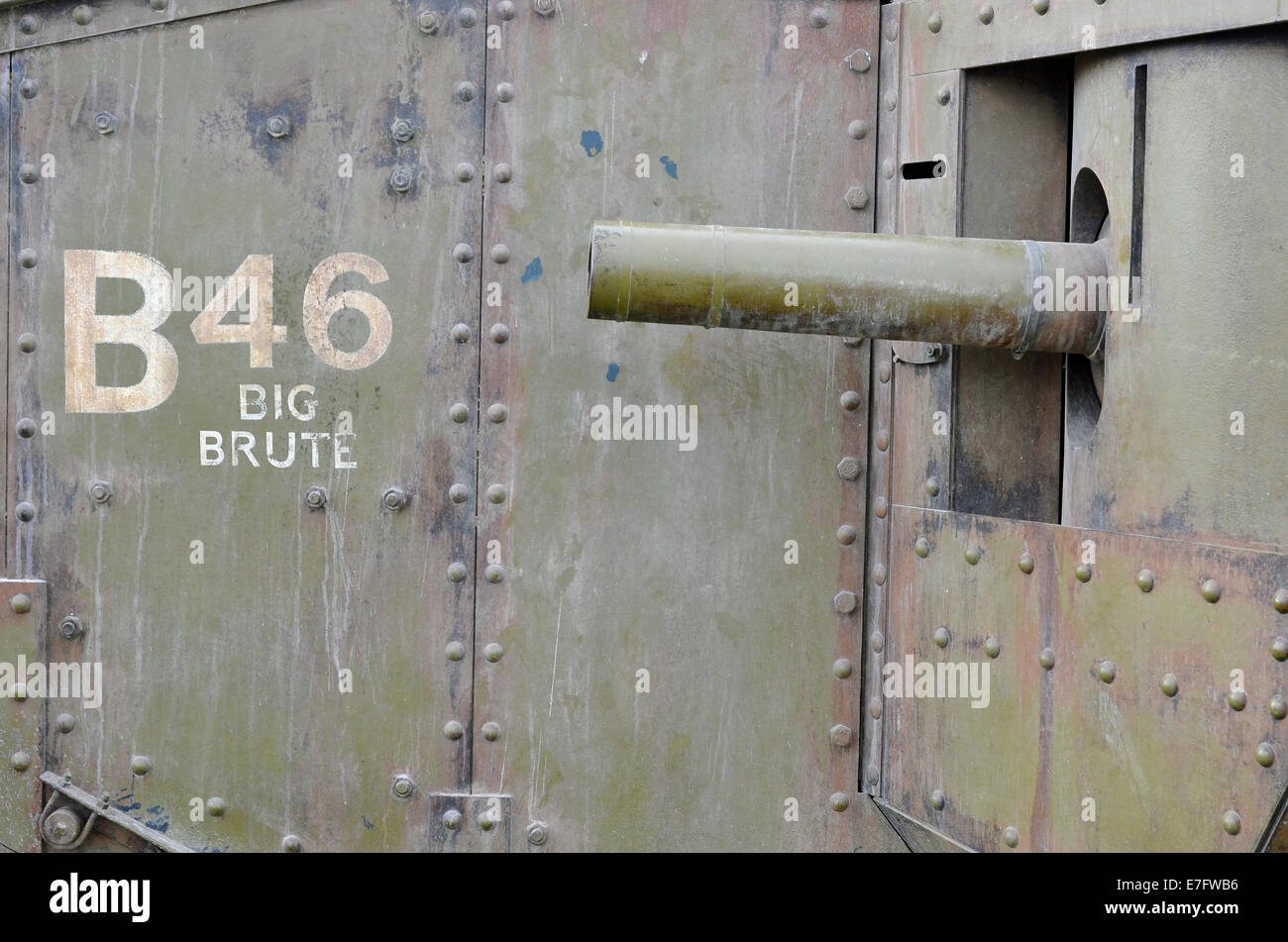 Replikat britischen Mk IV Panzer des 1. Weltkrieges für die Spielberg-Film "Haudegen" gebaut und nun im Tank Museum, Bovington. Stockfoto