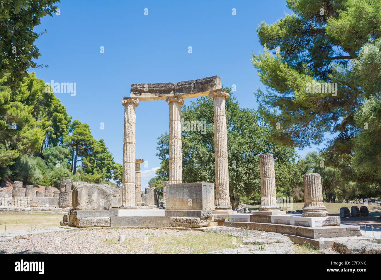 Das antike Olympia, Olympische Spiele, Zeus Stockfoto