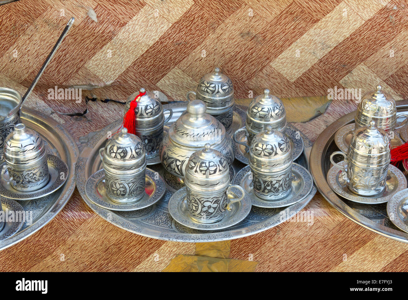 Türkischer Kaffee Set Stockfoto