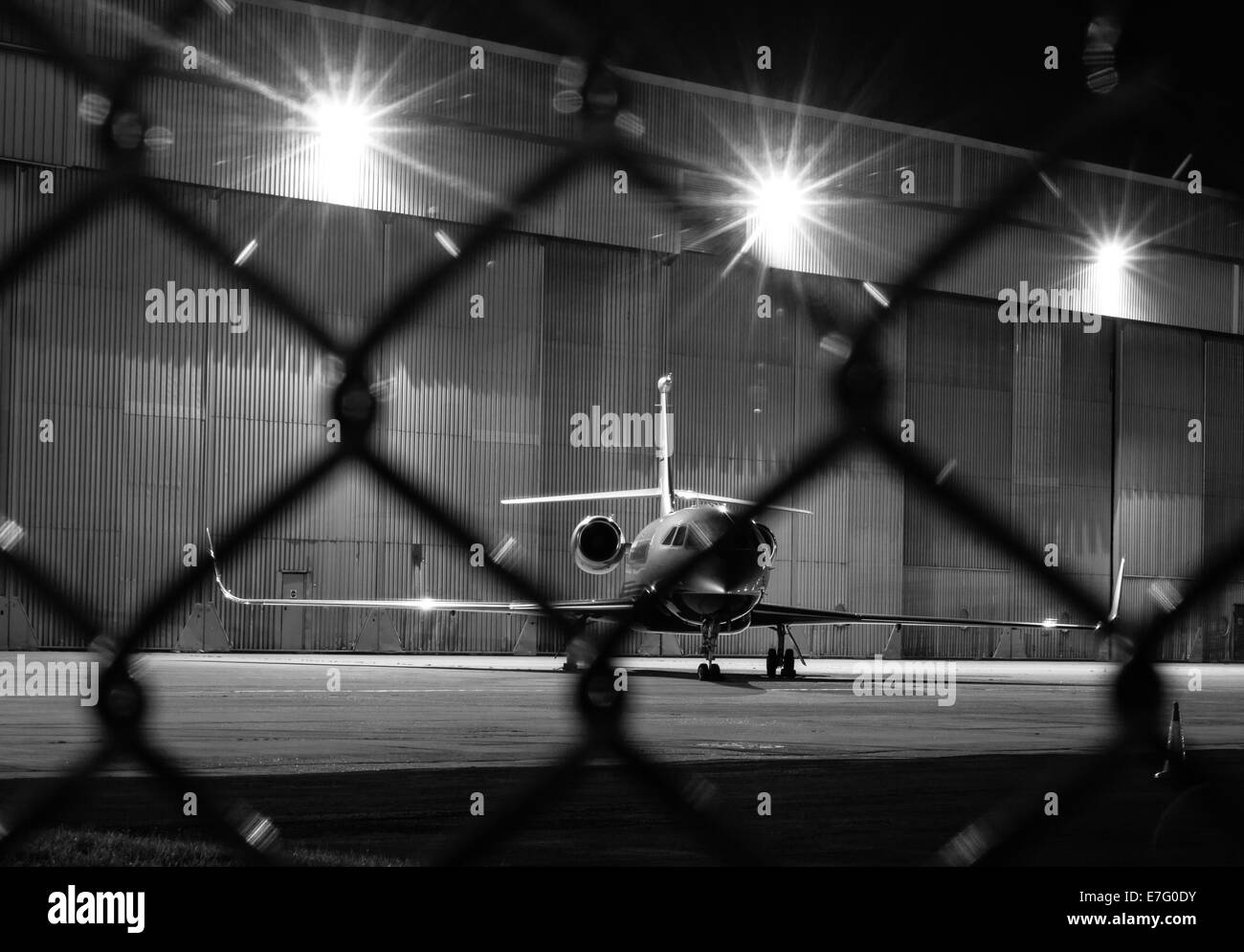 Schumachers Falcon 2000EX Jet am East Midlands Airport abgestellt Stockfoto