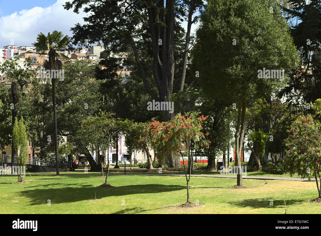 Der Alameda-Park am 8. August 2014 in Quito, Ecuador Stockfoto
