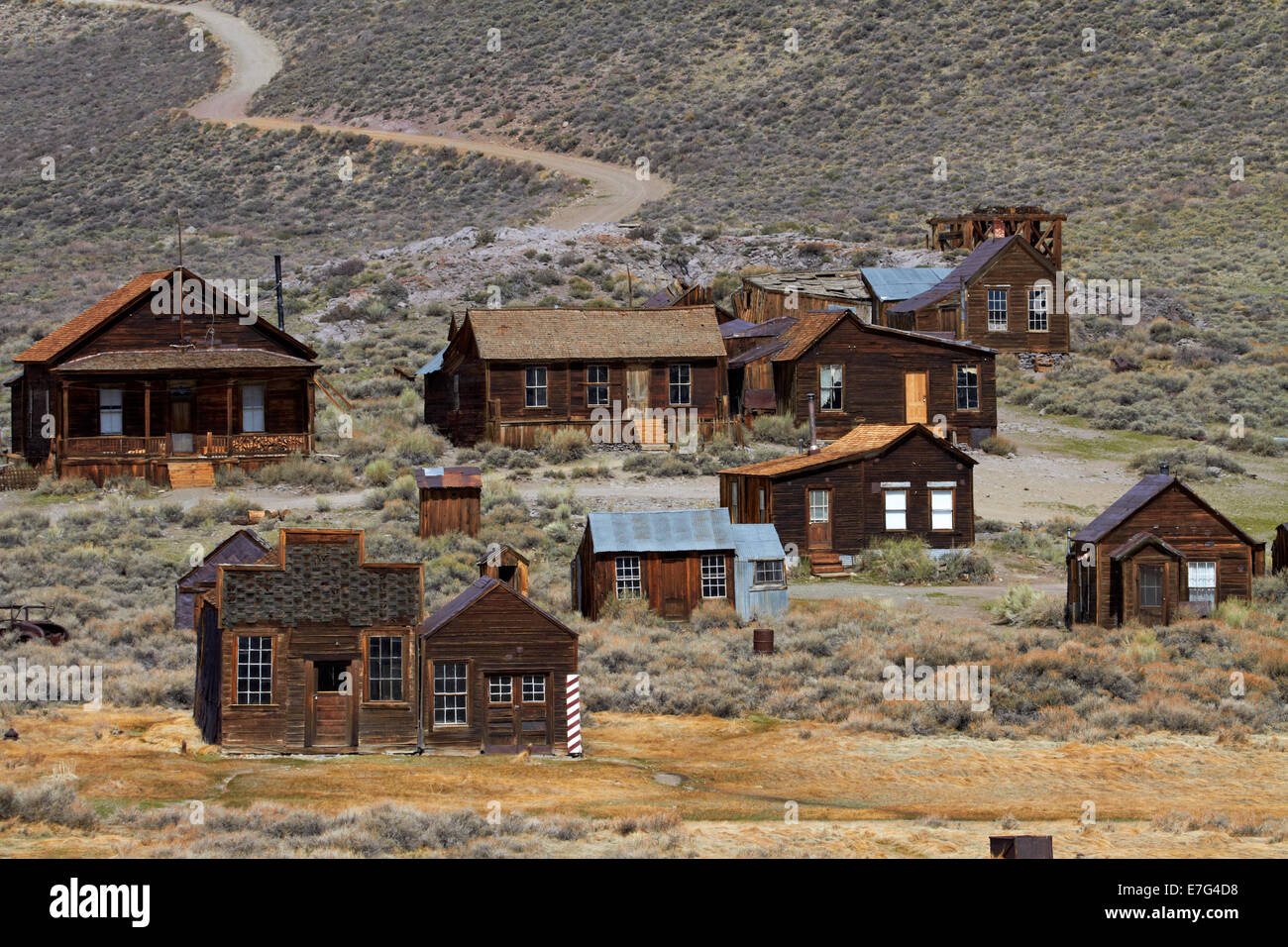 Geisterstadt Bodie (Höhe 8379 ft/2554 m), Bodie Hills, Mono County, östliche Sierra, Kalifornien, USA Stockfoto