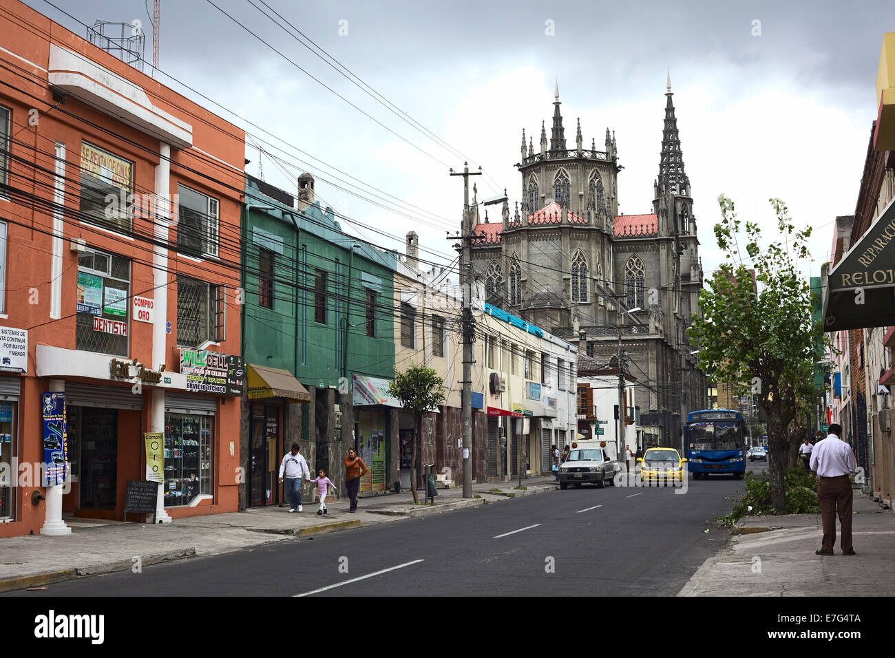 9 de Octubre Street im touristischen Viertel von Mariscal Sucre in Quito, Ecuador Stockfoto