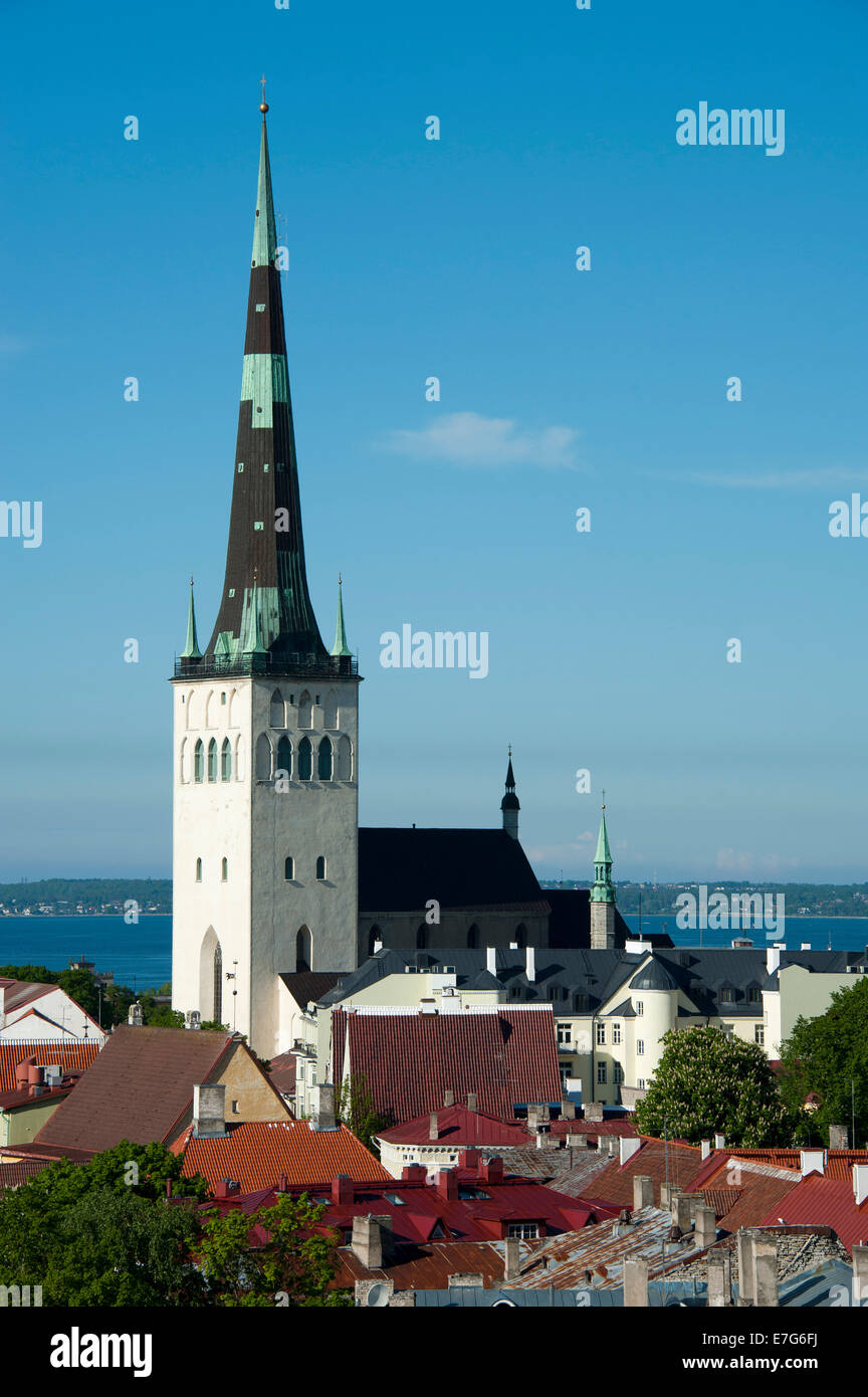 Blick vom Domberg, St Olafs Kirche, Tallinn, Estland, Baltikum Stockfoto